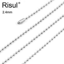 Risul Stainless Steel 2.4mm bead ball chain Necklace silver color 16"-27" JEWELRY  High Quality 10pcs bead chain 2024 - buy cheap