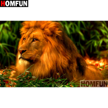 HOMFUN Full Square/Round Drill 5D DIY Diamond Painting "Animal lion" Embroidery Cross Stitch 3D Home Decor Gift A13234 2024 - buy cheap