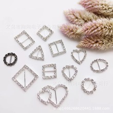 Hebilla de botón de diamante de imitación con forma geométrica de metal acrílico, accesorios de espalda plana, decoración para festival de cabello, tarjetas de boda DIY, 100 Uds. 2024 - compra barato