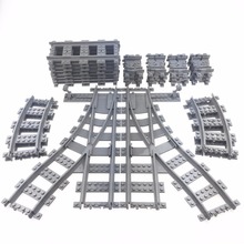 KAZI-bloques de construcción de vías de tren, pista de plástico para tren recto, curvo, Furcal y suave, juguetes educativos 2024 - compra barato