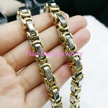 7-40" 8mm 316L Stainless Steel Byzantine Chain Jewelry Men's Link Chain Necklace or Bracelet Silver Color Gold Punk Jewelry 2024 - buy cheap