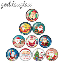 Merry Christmas Santa Claus 10pcs 12mm/18mm/20mm/25mm/30mm Round photo glass cabochon demo flat back Making findings ZB0580 2024 - buy cheap