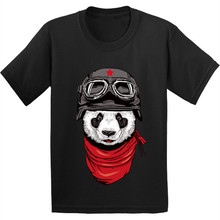 100% Cotton,Happy Adventurer Panda Pattern Kids T shirt Baby Casual Funny Clothes Boys/Girls Short Sleeve T-shirt,GKT226 2024 - buy cheap