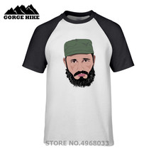 Vintage Homme Camisetas Cuba Communist Tshirt Vector portrait of Fidel Castro Men T shirt Fitness Casual Outdoor Clothes T-shirt 2024 - buy cheap