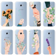 TPU Phone Case For Samsung Galaxy A3 A5 2016 2017 A6 A7 A8 2018 Art Flower Soft Silicone Back Cover For Samsung A6 A8 Plus 2018 2024 - buy cheap