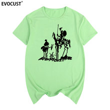 Don Quijote de la Mancha short sleeve Summer print T-shirt Cotton Men T shirt New women TEE 2024 - buy cheap