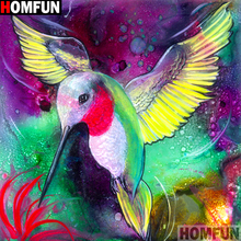 Алмазная живопись HOMFUN «Цветная птица», алмазная вышивка с полными квадратными/круглыми стразами 5D, домашний декор 5D, A13917 2024 - купить недорого