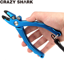 Crazy Shark Aluminium Fishing Pliers Hook Remover Fishing Scissors Line Cutting Tools 180mm For Freshwater / Saltwater Fishing 2024 - buy cheap