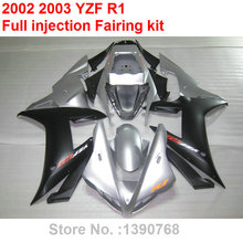 Запасные части для кузова обтекатели для Yamaha YZF R1 2002 2003 серебро черный обтекатель для мотоцикла комплект YZFR1 02 03 BV35 2024 - купить недорого