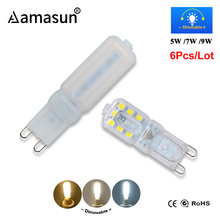 Aamasun 6PCS Mini G9 LED 5W 7W 9W High Brightness Lampada LED G9 220V 110V SMD2835 Bombillas LED Bulb 360 Degree Ampoule Luz 2024 - buy cheap