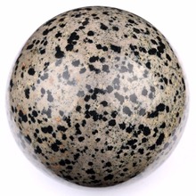 Tallado Natural de 50mm, esfera de piedra jaspe dálmata pulida, cristal curativo, adorno Fengshui, SPH139 2024 - compra barato
