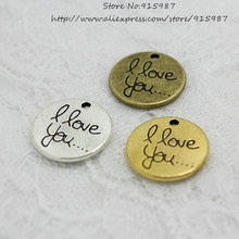 Sweet Bell 15 pieces/lot 20mm charms Three color Metal Color "I love you "Moon Charms Jewelry Neckalces Pendants Findings 4D792 2024 - buy cheap