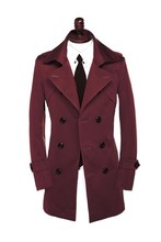Trench coat masculino cáqui vermelho preto 2020, moda casual fina dupla face 5xl 6xl 7xg 8xl 9xl 2024 - compre barato