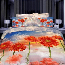 3D Watercolor Painting Daisy Flowers Bedding Set Queen Size,Pure Cotton Duvet Cover Set Bed Sheet Pillowcase Bed in a bag 4pcs 2024 - buy cheap