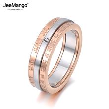 Jeemango anel giratório, prateado e ouro rosa, joia mensal com calendário, em aço inoxidável 2024 - compre barato