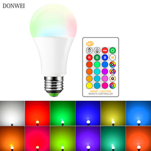 DONWEI  3W 5W 10W E27 RGBW LED Bulbs Remote control dimmable Home Decoration LED Light Bulb Spotlight AC85-265V 2024 - buy cheap