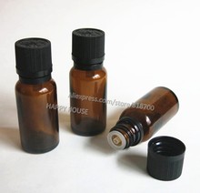 Botella de vidrio ámbar de 360x20 ml con tapa a prueba de manipulaciones a prueba de niños, botella de aceite esencial de vidrio con tapas de plástico 2024 - compra barato