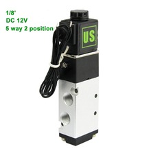 U.S. Solid 1/8" 5 Way 2 Position Pneumatic Electric Solenoid Valve DC 12 V Aluminum Alloy 2024 - buy cheap