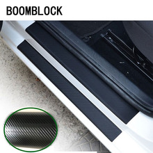Boomblock carro cobre adesivos de fibra carbono pedal limiar para bmw e46 e39 audi a3 a6 c5 a4 b6 mercedes w203 w211 mini cooper 2024 - compre barato