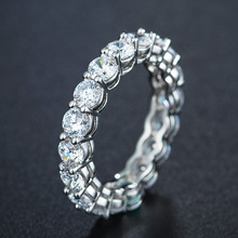 Новинка лета 2021, кольцо инкрустированное кристаллами от Swarovski для женщин, модные ювелирные изделия, кольца, оптовая продажа, вращающееся обручальное кольцо 2024 - купить недорого