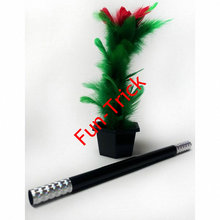 Appearing Flower / Wand To Flower-- Magic Trick , Silk & Cane Magic 2024 - buy cheap