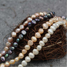 8-9MM 55Pcs Oval Baroque 100% AA Natural Freshwater Pearl Strand Bead Earring Beads Jewellery Bead 2024 - buy cheap