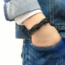 ZotatBele 6pcs/lot fashion handmade black wrap braided genuine leather bracelet with Hemp rope for women & man  SF28 2024 - buy cheap