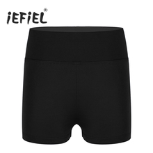 Shorts de ballet com corte em cintura alta para meninas, roupa esportiva de ginástica e treino 2024 - compre barato