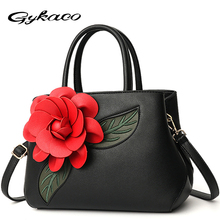 Gykaeo 2022 Autumn Vintage Floral Bags Handbags Women Famous Brands Flower Leather Handbag Ladies Casual Messenger Shoulder Bags 2024 - buy cheap