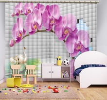 Cortina de ventana de lujo Blackout 3D para sala de estar cortinas de flores púrpura 3d 2024 - compra barato