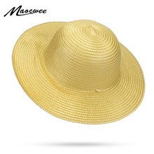 Sombreros de paja de plástico de ala ancha para hombre y mujer, sombrero de sol de playa, gorra de viaje de protección UV, visera femenina, 2018 2024 - compra barato