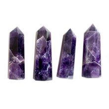 Meet jo Natural Amethyst Stone Purple Crystal Quartz Points Wand Obelisk Tower Healing Stone Energy Meditation Therapy 1pc 2024 - buy cheap