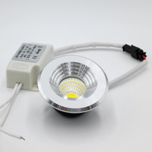 Mini led dimerizável com luz de led, preço de atacado, cob 5w branco quente e frio, embutido para gabinete
