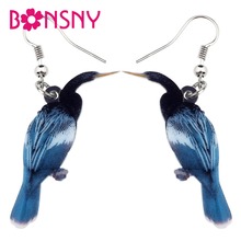 Bonsny Acrylic American Anhinga Bird Earrings Big Long Dangle Drop Unique Animal Jewelry For Women Girls Teen Accessories Charms 2024 - buy cheap