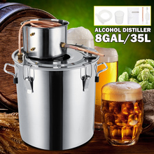 YKPuii 8GAL/35L Litres DIY Home Brew Distiller Moonshine Alcohol Still Stainless Copper Water Wine Essential Oil Brewing Kit 2024 - buy cheap