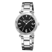 Relógio com pulseira de aço inoxidável, relógio de quartzo para mulheres, com pulseira de aço inoxidável, com cristais e strass 2024 - compre barato