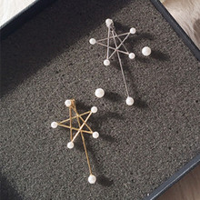 New Style Exquisite Asymmetry Imitation Pearl Earrings Long Removable  Five-pointed Star Earrings Jewelry For Girls Gift 2024 - buy cheap
