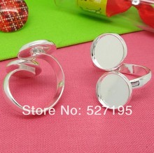 Wholesale Silver Plated Ring Blank Jewelry Findings with Double Bezel Setting Tray fit for 10mm Cameo Cabochons 2024 - buy cheap