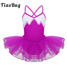 Tiaobug fantasia infantil brilhante com lantejoulas, vestido de balé profissional tutu para dança de palco e festa 2024 - compre barato