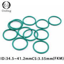 5 anel de borracha flúor verde fkm o-rings selo cs 3.55mm id34.5/35.5/36.5/37.5/38.7/40/41.2mm oring óleo junta de vedação arruela 2024 - compre barato