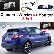 3 in1 Especial Câmera de Visão Traseira Sem Fio + Receptor + Monitor espelho Fácil Sistema De Estacionamento Para Nissan Qashqai Dualis J11 2012 ~ 2015 2024 - compre barato