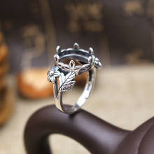 Prata esterlina 925 tailandesa para promessa de casamento, anel vintage oval cabochão 10x12mm semi-montagem para ágata âmbar 2024 - compre barato