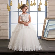 Elegant Flower Girl Dresses Ball Gown with Appliques For Little Girl Birthday Party Dress First Communion Dresses for Girls 2024 - buy cheap