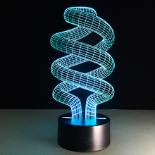 Strange-Lámpara LED 3d en espiral, dispositivo de iluminación estéreo, colorido, con carga USB, creativo, acrílico, personalizado, A67, novedad 2024 - compra barato