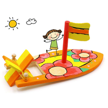 New Assembling Building Kits Ship Model Wooden Sailboat Toys Sailing Model Assembled Wooden Kit Children's Coloring DIY Boats 2024 - buy cheap