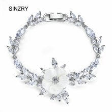 SINZRY jewelry Accessory white cubic zircon charm bracelets natural shell flower elegant bridal bracelets for women 2024 - buy cheap