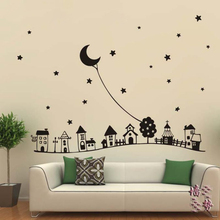 Estilo europeu decoração da parede do quarto das crianças, céu estrelado contos de fadas quarto do miúdo autocolantes decorativos de vinil frete grátis g0162 2024 - compre barato