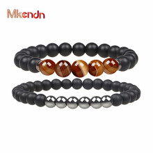 MKENDN Hot 2Pcs/Set Bead Bracelet Beaded Black Mantra Prayer Beads Buddha Bracelet for Men Women Pulseras Masculina 2024 - buy cheap