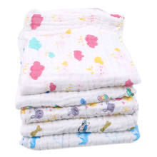 Милое муслиновое детское одеяло с мультяшным принтом, постельные принадлежности, Пеленальное полотенце для младенцев, детское банное полотенце, Хлопковое одеяло, детская накидка 2024 - купить недорого