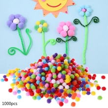 1000 pçs doll flush balls macio redondo fofo ofício pompons bola cor misturada 12mm diy artesanato boneca acessórios 2024 - compre barato